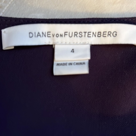 DVF Diane von Furstenberg Gwynne Purple 3/4 Sleeve Tie Waist Jumpsuit Size 4 - Picture 13 of 16